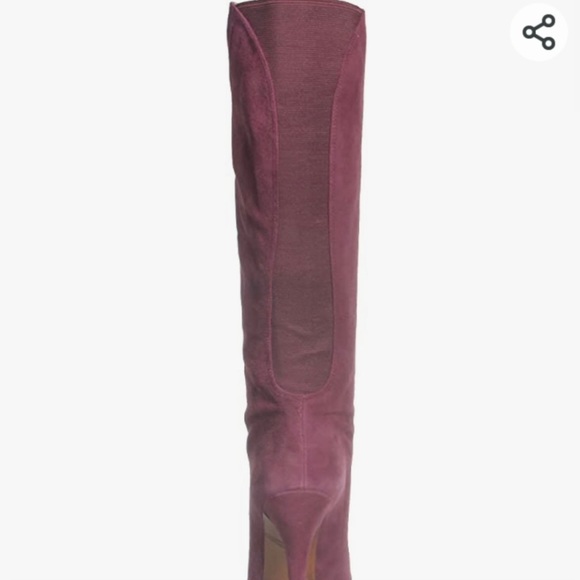 Enzo Angiolini Yabbo Suede Purple/Burgundy High Heel Knee Length Boot Size 7.5 - Picture 6 of 17